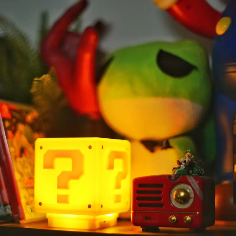 Mario "?" Cube Bedroom Bedside Lamp Home - Image 3