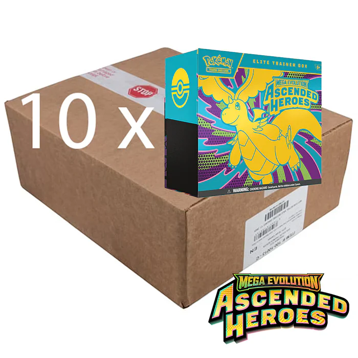 Pokémon TCG: Mega Evolutions Ascended Heroes Elite Trainer Box CASE (10 ETB)